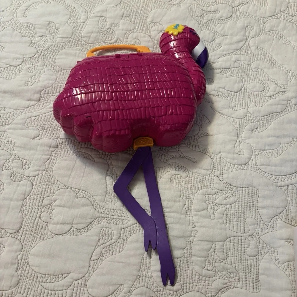 Poly Pocket 2021‎ Pink Flamingo Case/Purse Handles Missing Wing Incomplete Set